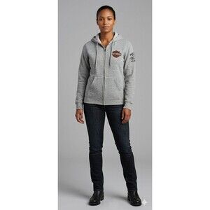 Harley Davidson Full Zip Hoodie Sweatshirt Heather Gray, Women's Size M-L?